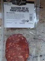 入っている砂糖の量 Saucisson sec au piment d espelette