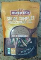 Sucre et nutriments contenus dans Alter eco