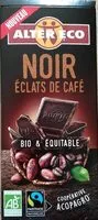 Suhkru kogus sees Chocolat noir éclats de café