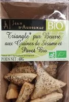 Cantidad de azúcar en Triangle pure beurre aux graines de sésame et pavot Bio