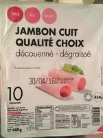 İçindeki şeker miktarı JAMBON CUIT QUALITE CHOIX découenné dégraissé 10 tranches