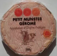 चीनी की मात्रा MUNSTERGEROME Appellation d'Origine Protégée