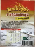 Suhkru kogus sees Megaburger à la farine complète