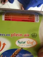 Sucre et nutriments contenus dans Natur oeuf