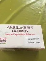 Barres aux cereales cranberries