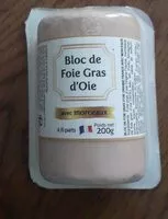 Amount of sugar in Bloc de foie gras  d' oie avec morceaux