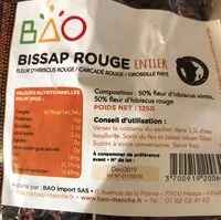 Sucre et nutriments contenus dans Bao