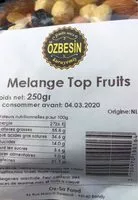 Quantité de sucre dans Melange Top Fruit