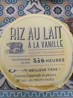 Quantité de sucre dans Riz au lait à la vanille