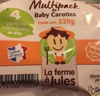 Quantité de sucre dans Multipack de baby carottes