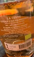 Quantité de sucre dans coteaux d'aix-en-provence