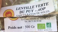 Sucre et nutriments contenus dans Gaec le rayon de soleil