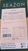Sokerin määrä sisällä Poulet, écrasé de pomme de terre & poireaux-épinards
