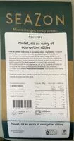 Sokerin määrä sisällä Poulet riz au curry et courgettes roties