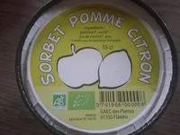 Quantité de sucre dans Sorbet bio pomme citron