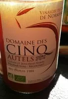 Sucre et nutriments contenus dans Domaine des cinq autels