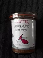 Jumlah gula yang masuk Rillettes sardines,olives, thym citron