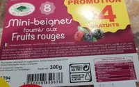 入っている砂糖の量 Mini beignets fourrés fruits rouges