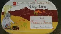 入っている砂糖の量 Glaces artisanales - Sorbet fruits de la passion