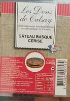 Quantité de sucre dans Gâteau basque cerise