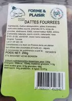 Sokerin määrä sisällä Dattes fourrées