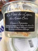 入っている砂糖の量 Pate de lapin