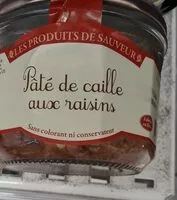Количество сахара в Pâte de caille aux raisins