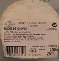 Quantité de sucre dans Bûche De Chèvre 23% M.G.