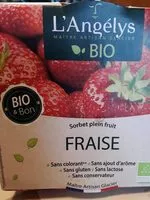 Jumlah gula yang masuk Sorbet plein fruit Fraise BIO