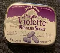 Sucre et nutriments contenus dans Mountain secret