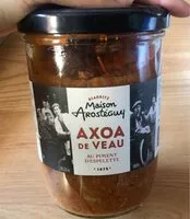 Quantité de sucre dans Axoa de veau