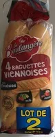 Suhkru kogus sees 4 baguettes viennoises déjà-fendues (lot de 2 sachets)