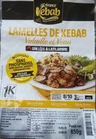 Quantité de sucre dans Lamelles de kebab