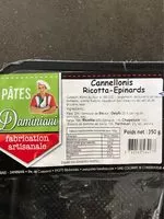 Jumlah gula yang masuk Cannellonis ricotta epinards