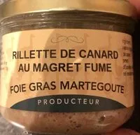 入っている砂糖の量 Rillette de canard au magret fumé