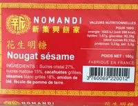 Количество сахара в Nougat Sésame Cacahuete