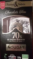 入っている砂糖の量 Tablette Choc 70% Nougat De Montelimar