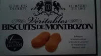 Sucre et nutriments contenus dans Biscuiterie de montbozon