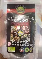 Suhkru kogus sees Poivre noir de Kampot BIO& EQUITABLE - sachet