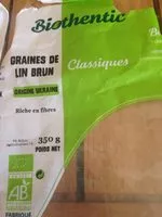 Jumlah gula yang masuk Bio Biothentic Graines De Lin Brun 350g
