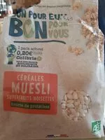 Количество сахара в Céréales muesli superfruits noisettes
