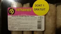 Sucre et nutriments contenus dans Vietnam nem