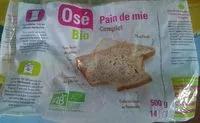 Quantité de sucre dans Pain de mie complet