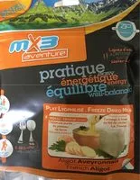 Jumlah gula yang masuk Aligot Français Pratique énergétique équilibre Plat Lyophylisé