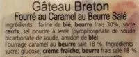 Quantité de sucre dans Gâteau Breton Fourré Caramel au Beurre Salé