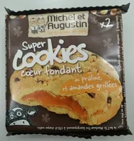 चीनी की मात्रा Super cookies coeur fondant au praliné et amandes grillées