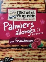 Sokerin määrä sisällä Palmiers allongés aux pépites de framboises