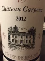 Sucre et nutriments contenus dans Chateau de carpena 2012