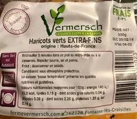 Sucre et nutriments contenus dans Vermersh