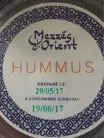 Sucre et nutriments contenus dans Mezzes d orient